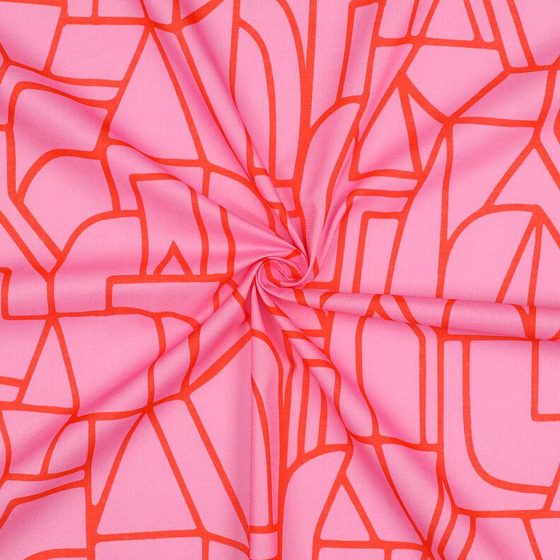 Voile di cotone Town | Nerida Hansen – violetto pastello/rosso fuoco,  image number 3
